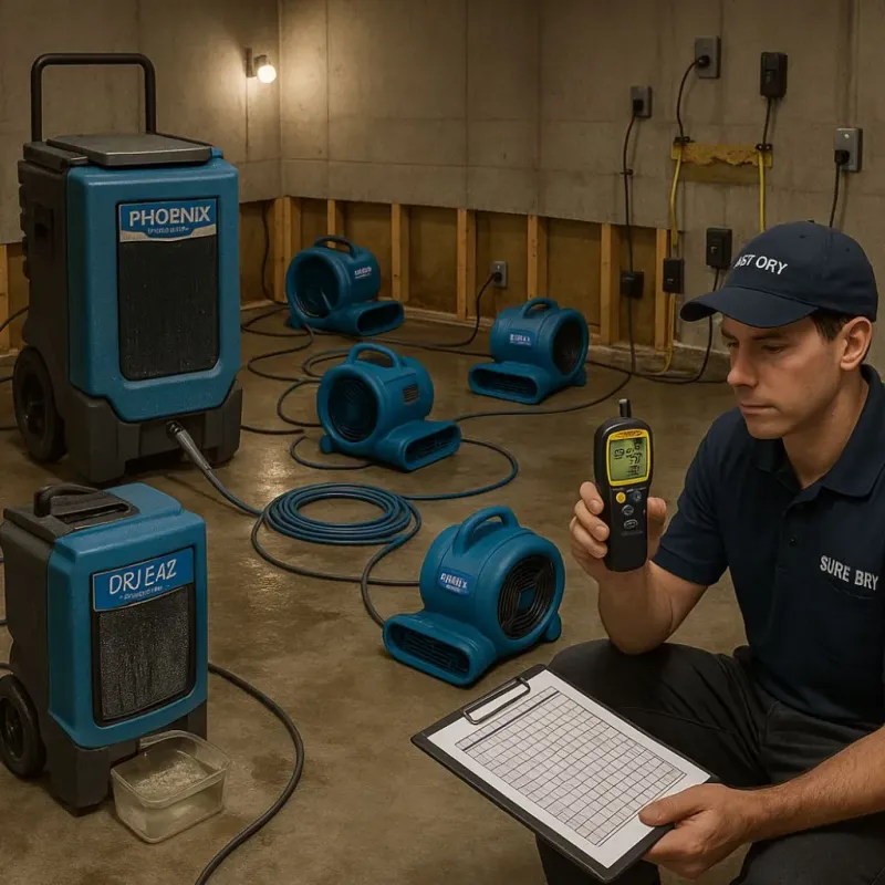 Structural Drying and Dehumidification process in Franklin County, NC